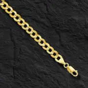 10k Yellow Gold 24" Solid Concave Cuban Curb Link Chain Necklace 4.7mm 13 grams