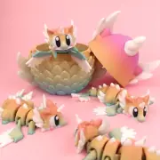 Baby Dragon with Egg Celestial Dragon Winged Egg | Articulated 3D Collectible