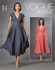 Vogue V1672 Misses' Sewing Pattern Dress, Size 6-8-10-12-14