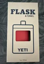 YETI FLASK Rescue red 7 Oz With Funnel
