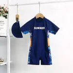 韓版兒童連身泳衣 男童中兒童泳裝夏季防晒泳衣