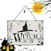 Halloween Signs - Wooden Wall Spider Decor | Happy Halloween Plaques Spooky Hangings Decorations for Home Wall Decor Farmhouse Signs for Front Door