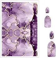 Briartw 10 Sheets Polymer Clay Transfer Paper - Per Sheet 5.82 x 3.93 inch Water-Soluble Transfer Sheets for DIY Clay Jewelry Making Disposable Stickers -Amethyst Marble Pattern