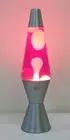 Lava Original Lamp - 37CM Silver Base Bubblegum Pink - White Wax and Pink Liquid
