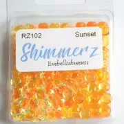 Sunset ~ Shimmerz / Yellow & Gold Sequins & Beads / Shaker Cards & Crafts