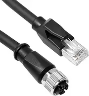 M12 X-Code 8 Pin Female to RJ45 Ethernet Cable Cat6a High-Flex Shielded for Cognex Keyence Basler Industrial Automation Fieldbus Module 3.3ft/1m
