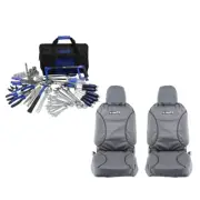 Adventure Kings Bush Mechanic Toolkit + Universal Premium Canvas Seat Covers 4WD