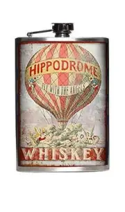 Totally Rad Hippodrome Whiskey Fly with the Angels Stainless Steel 8 Oz Flask