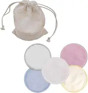 30 Pcs Reusable Cotton Rounds - Natural Fiber Makeup Remover Pads for Face & Travel - Washable, Reusable Facial Cleansing Wipes Suitable for All Skin Types (Multicolor)