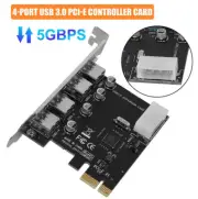 4Port PCI-E to USB Adapter PCI-E x 1 to USB 3.0 Riser Card Extender Board for PC