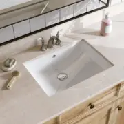 21-5/8 In. Rectangular Glazed Ceramic Undermount Bathroom Vanity Sink in White w