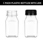 4 Pcs 120ML/150ML Clear Drink Containers Plastic Square Bottle Coffee