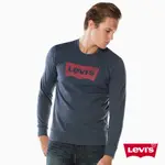 LEVIS 男款 大學T 經典LOGO 斑駁款 藍 19492-0011