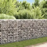 Gabion Wall with Covers Galvanised Steel /Silver
