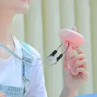 FDZ Pink USB Neck Fan Mini Portable Desktop Foldable Fan For Dormitory Home