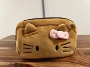 Hello kitty pouch Bag for pens, pencils Or make up. Camel Brown Color