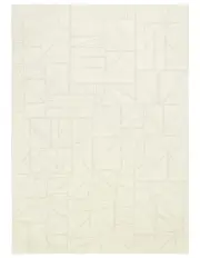 [Miss Amara] Luca Geometric Washable Rug in Grey/Cream