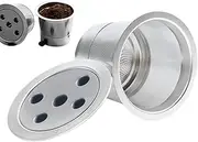 Stainless Steel Coffee Filter, Stainless Steel 5 Hole Coffee Pods, Portable Coffee Pods, Metal Espresso Pods, Reusable Espresso Pods, Easy to Use, Portable for Cafes