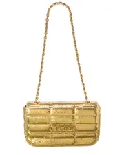 CELINE Sequin & Leather Shoulder Bag