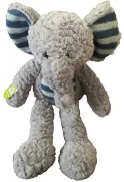 Plush Elephant 22" Gray Blue Stripes Stuffed Animal Spark Create Imagine NWT