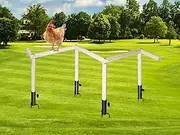 Large Chicken Perch Toy for Coop, Wooden Chick Perch Stand with Metal Ground Plug, Chicken Coop Backyard Poultry Accessories, Suitable for Poultry Rooster Chicks Large Bird Parrot