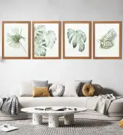 Framed Wall Art Set of 4 for Wooded Aesthetic Wall Decor for Living Room Kitchen