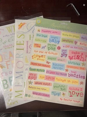 Scrapbooking Rub- on Transfers Lot Of 3 Full Sheets