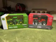 1/64 Ertl John Deere 9RX 830 & Case IH 9380 Steiger Prestige 4WD Tractors