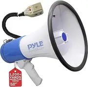 Pyle Megaphone Speaker [Audio PA Sound System] Built-in Rechargeable Battery | Siren Alert Mode | Save & Replay Mode | Aux (3.5mm) Input | 50 Watt (PMP59IR)