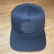 DC Shoes All Black On Black Suede Patch Skate A-Frame Trucker Snapback Hat Cap
