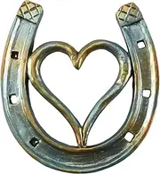 xioaue Cast Horseshoe Wall Decor Good Lucky Horseshoe, Hand Cast Horseshoe with Love Wall Decor B 1 PCS