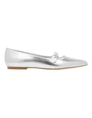 [Nine West] Youse Flat in Silver