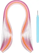 uxcell Paper Quilling Kit, 15.4 Inch 5mm Paper Quilling Strips with Blue Pen for Beginners DIY Hand Crafts Teaching Tools Flower Decoration(Pink, Pack of 100)