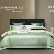 100S Bedding Set 4 Pcs Printed Embroidery Duvet Cover Flat Sheet 2 Pillowcases