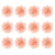 12-Pack Chiffon Flowers 1.97 x 1.97" Fabric Flowers for Craft [Khaki Pink]