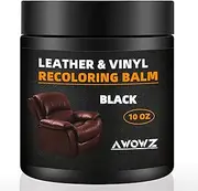 AWOWZ Leather Recoloring Balm, 10OZ Leather Couch Repair Kit, Leather Restorer for Couches, Leather Scratch Repair, Leather Recoloring Balm for Faded & Scratched Leather Couches (Black)
