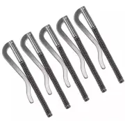 5pcs Spring Clip Bar 80mm Metal Slim Holder Clamp - Leather Wallet Clip, Black