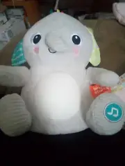 Hug A Bye Baby Elephant Bright Stars Musical Lights Up Diff. Colors. Works.Plush