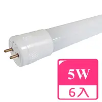 在飛比找momo購物網優惠-【旭光】5W 1呎綠能超廣角LED燈管-燈泡色6入(ET8-