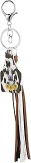 [ANDRESLAD] Creative Cow Pattern Key Ring with Tassel Durable Hanging Pendant for Bag Accessories Key Rings for Housewarming Home Celebrations