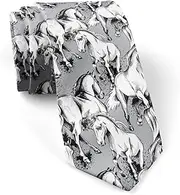 [KAWAMOUSE] (Horses) Fashion Novelty Necktie, Conversation Neckwear Ties Great for Party and Events, As Shown