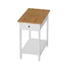 Bed Side Table Small Night Stand with Drawer Open Storage Shelf End Table, White