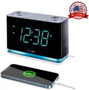 Radio reloj despertador alarma fecha digital frecuencia fm luces led cronometro