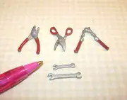 Miniature Scale-Perfect Hinged/Moving HAND Tools (5): DOLLHOUSE 1:12 Scale