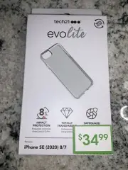 Tech21 Impact Protection Case And Screen Protector For iPhone 7 8 SE Clear