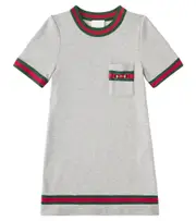 [Gucci Kids] Gucci Kids Horsebit cotton jersey dress Y 12 grey