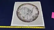 HandPainted Needlepoint Canvas Unicorn in Circle 18x18 NEW