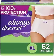 Always Discreet Incontinence Underwear for Women Maximum Protection, X-Large, 52 Count