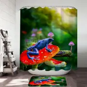 Beautiful Nature Frog on Mushroom Shower Curtain