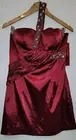 MAY QUEEN COUTURE Vintage Handmade Red 1 Shoulder Sequin Beaded Prom Dress Short